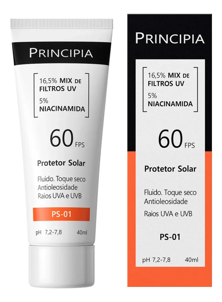 Embalagem do Protetor Solar Principia FPS 60 original