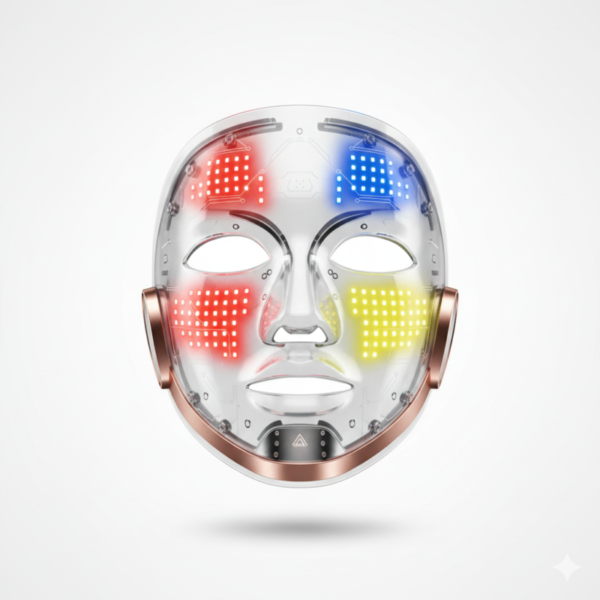 Máscara de LED facial utilizada em tratamento de terapia com luz