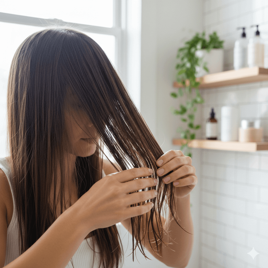 Passo a passo de umectação capilar caseira com óleo vegetal em cabelo seco