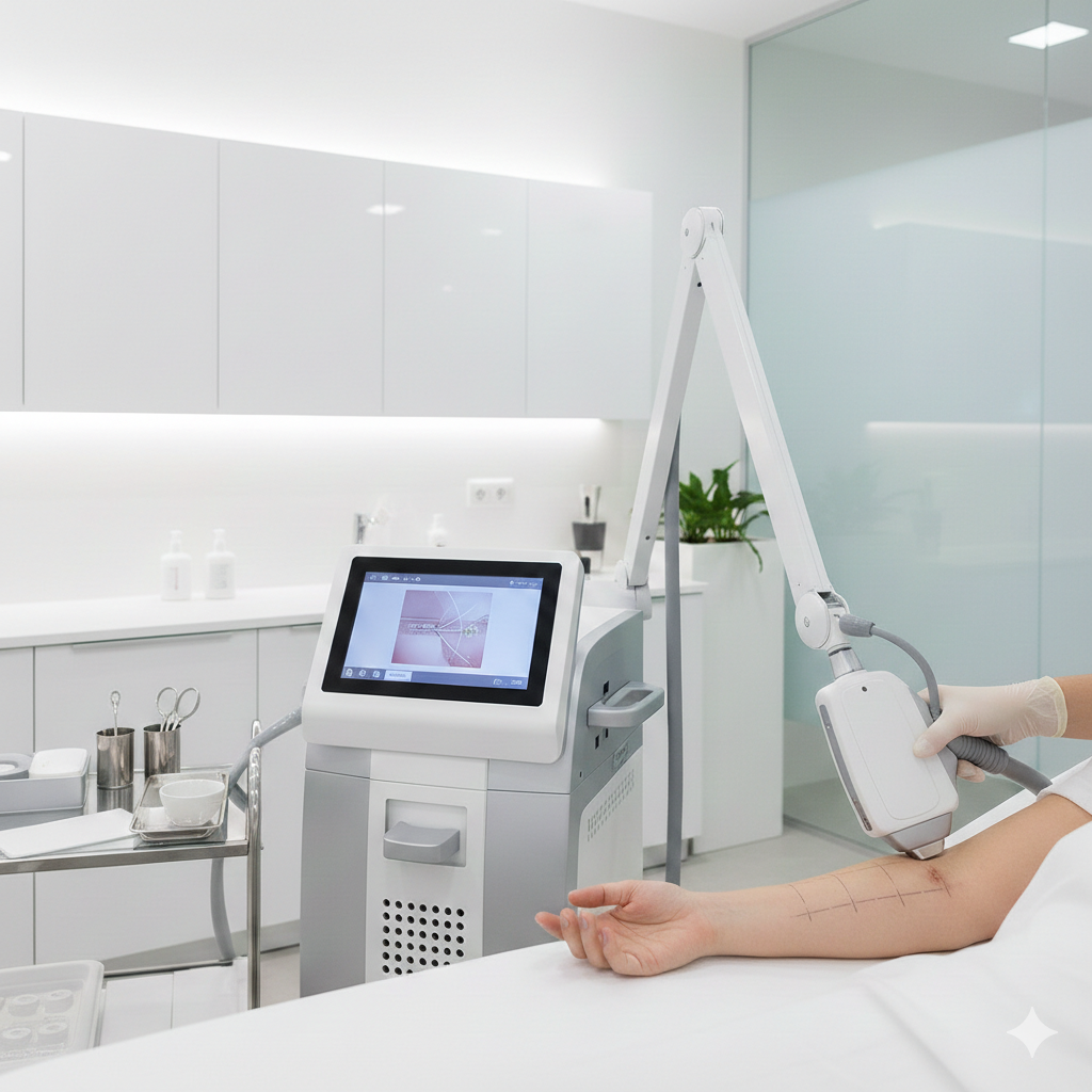 tratamento a laser para melhora da cicatriz da ginecomastia
