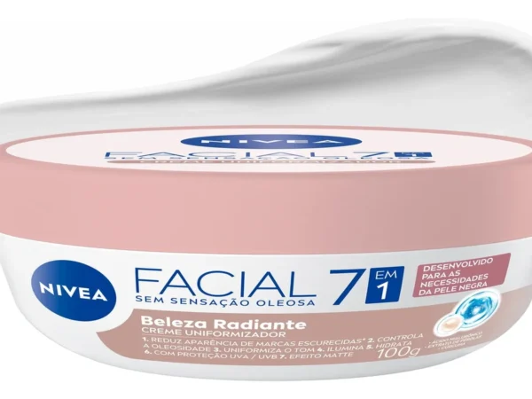 Creme facial Nivea Beleza Radiante 100g para hidratação e uniformização da pele