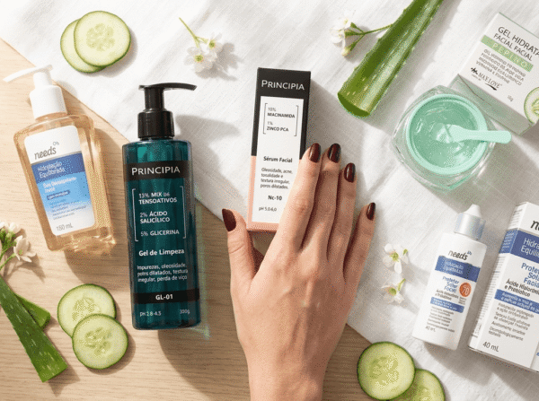 Guia de skincare coreano com produtos brasileiros: rotina completa para pele de vidro.