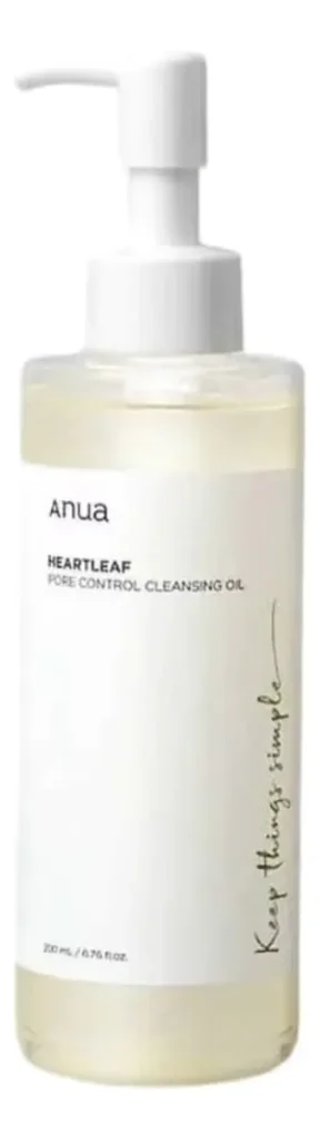 Óleo de limpeza Anua Heartleaf Pore Control para cravos e poros dilatados.