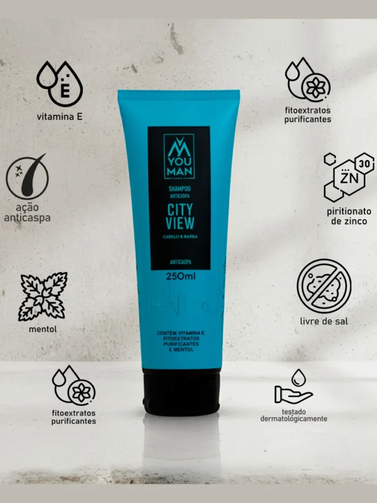 Shampoo anticaspa You Man City View com piritonato de zinco e mentol