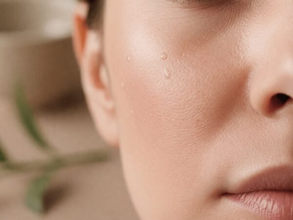 poros dilatados no rosto close up da pele