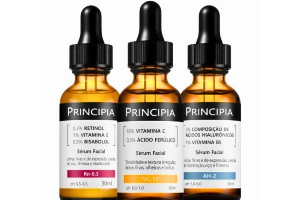 misturinhas de skincare com vitamina c retinol e ácido hialurônico