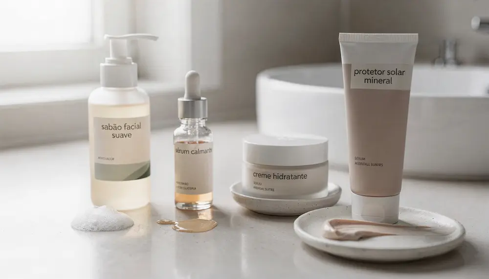 Produtos hidratantes para ajudar a recuperar a barreira cutânea