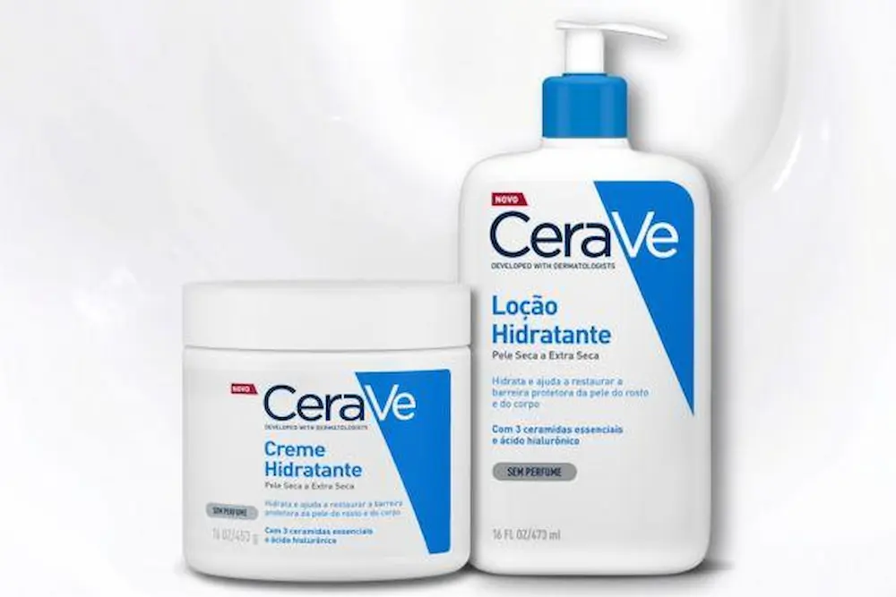 Frasco da loção hidratante CeraVe, excelente opção de hidratante corporal para o inverno para pele seca.