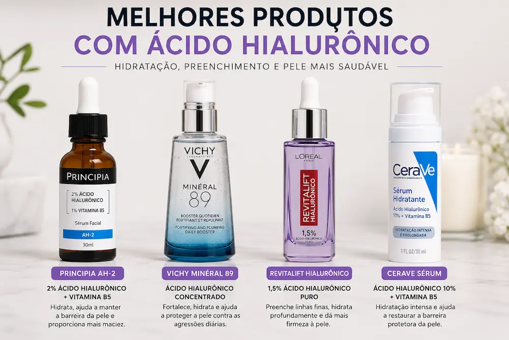 Melhores produtos com ácido hialurônico para hidratar a pele